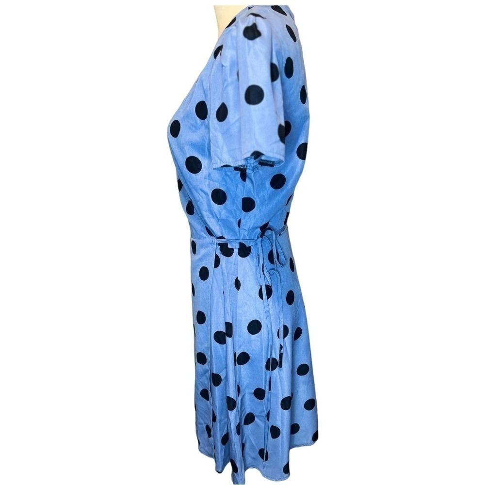 Cooper St Women's Short Sleeve polka dot Printed Wrap Mini Dress size small - Picture 2 of 7